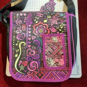 Girls Black and Pink Crossbody Shoulder Bag Purse